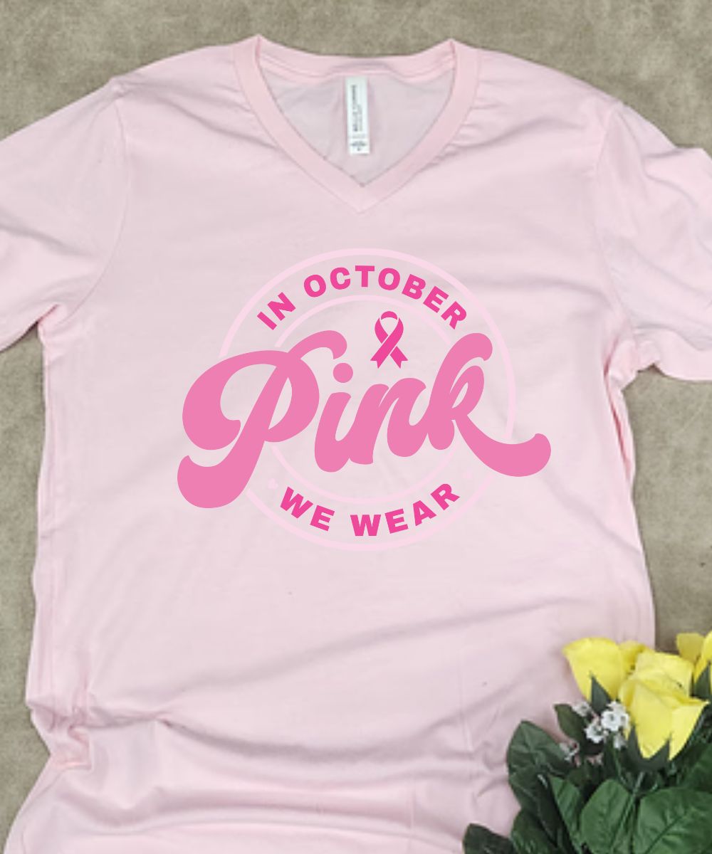 In October We Wear Pink V-Neck